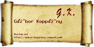 Gábor Koppány névjegykártya